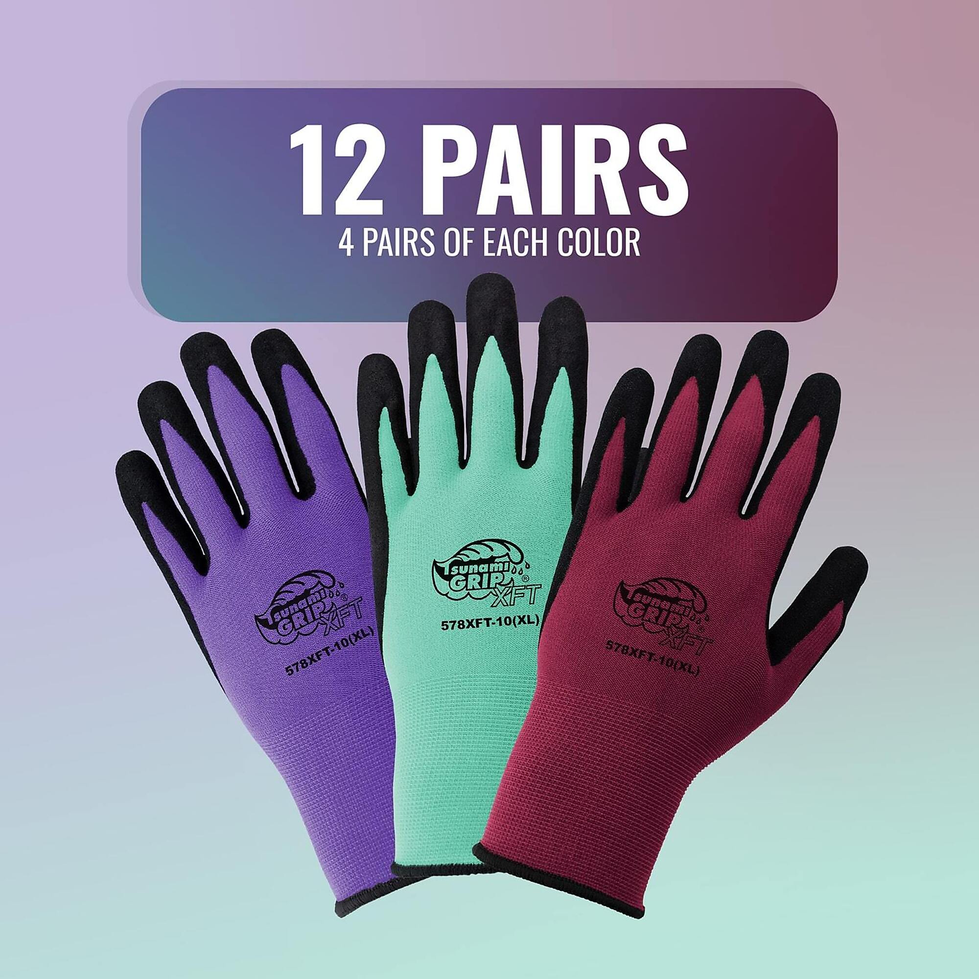 Global Glove 15ga Nylon/Span, Nitrile Coat, A1 Cut Resist Gloves-12 Pairs